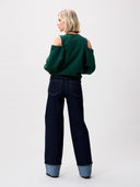 Groene sweater met open schouders