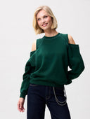Groene sweater met open schouders