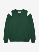 Groene sweater met open schouders