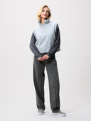 Lichtgrijze half-zip vest