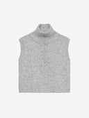 Lichtgrijze half-zip vest