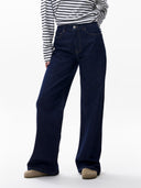 Donkerblauwe loose fit jeans