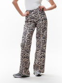 Loose fit zebra jeans