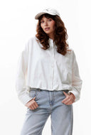 Blouse met tuck in effect