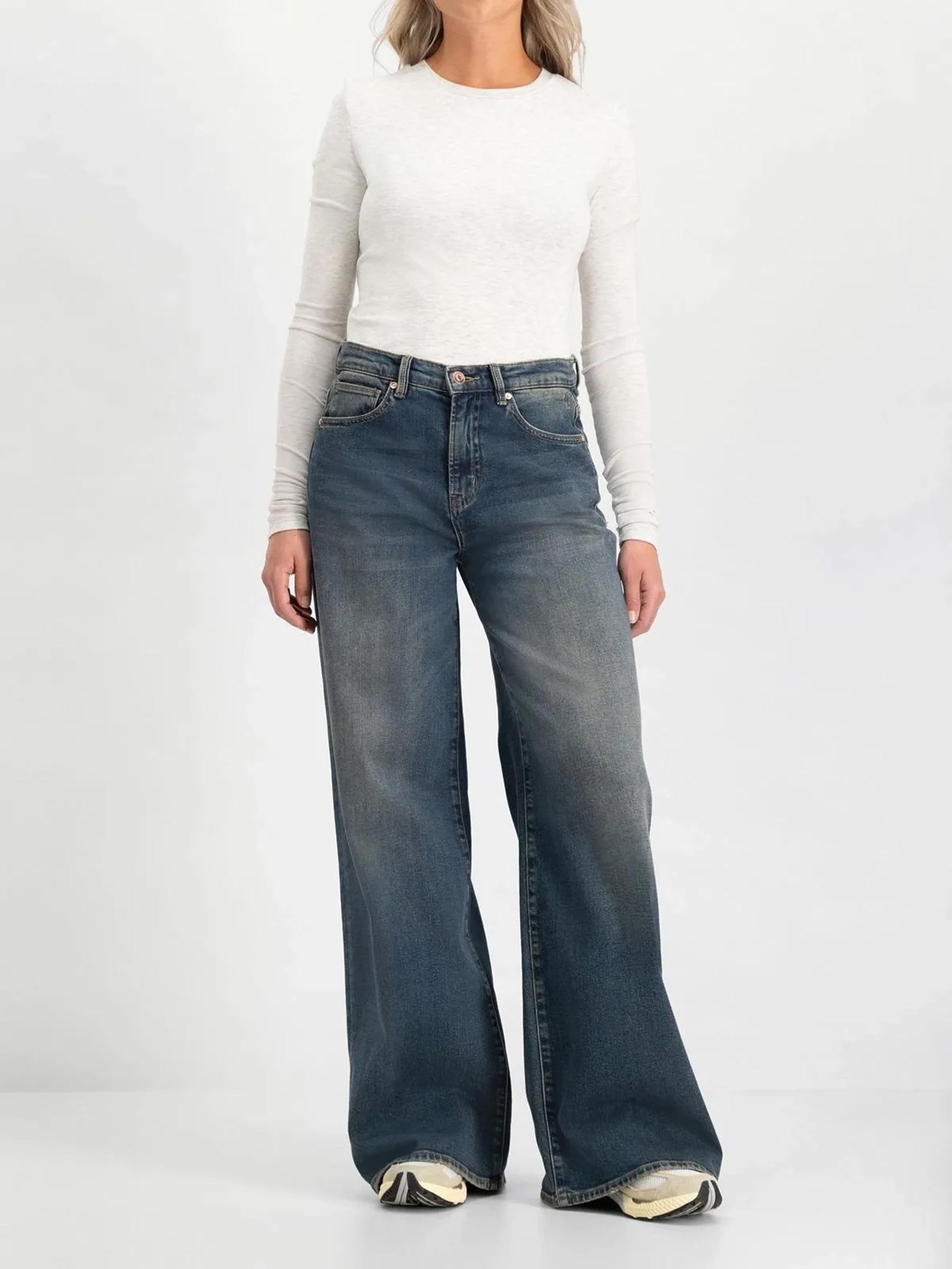 Blauwe wide-leg jeans fabi – Tally-Ho