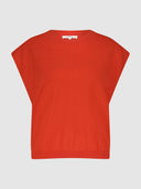 Rode mouwloze knit brooke