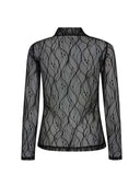 Zwarte top mercycc mesh turtleneck