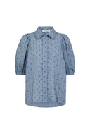 Blauwe blouse dottiecc