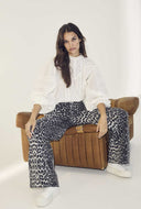 Panterprint broek leocc wide denim