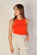 Rode embroidery tank top saharacc