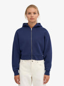 Cropped vest met rits en capuchon