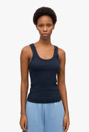 Basis tank top met rib