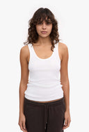 Basis tank top met rib