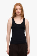 Basis tank top met rib