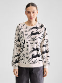 Ecru sweater met print ystad