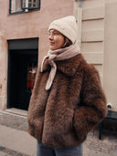 Bruine faux fur jas ybou