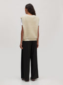 Ecru gebreid gilet yuna