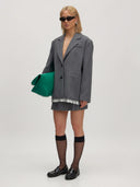 Grijze wolmix blazer camella