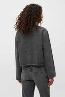 Donkergrijze denim blazer Effine-M