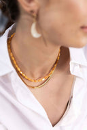 Schelpen ketting geel