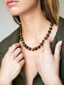 Gemstone ketting bruin-mêlée
