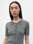 Grijze polo enicy ss knit