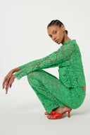 Groene kanten broek mora trousers