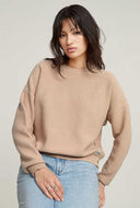 Beige overdyed structure knit