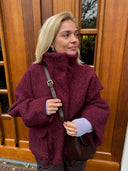 Korte jas van bouclé