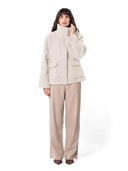 Korte jas van bouclé