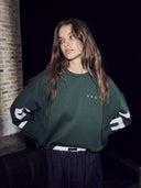 Groene maxi split logo sweater