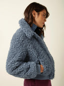 Blauwe teddy jacket isa