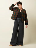 Donkergroene quilted jacket jiggy