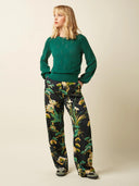 Groene top met opengewerkte details bell