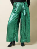 Groene metallic broek marnie pants flambe