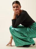 Groene metallic broek marnie pants flambe