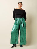 Groene metallic broek marnie pants flambe