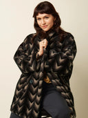 Zwarte fake fur kimono coat shiya