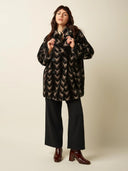 Zwarte fake fur kimono coat shiya