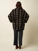 Zwarte fake fur kimono coat shiya