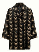 Zwarte fake fur kimono coat shiya