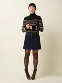 Zwart gestreepte rollneck top ozark