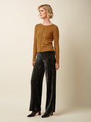 Zwarte velvet broek sara pant nieve