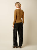 Zwarte velvet broek sara pant nieve