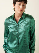 Groene metallic blouse maisie