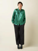 Groene metallic blouse maisie