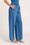 Blauwe wide-leg jeans noriko