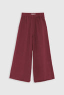 Wijde linnen broek hazel ruby wine
