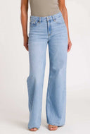Blauwe wide leg jeans jane