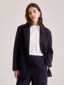 Donkerblauwe wollen blazer ophelia coat